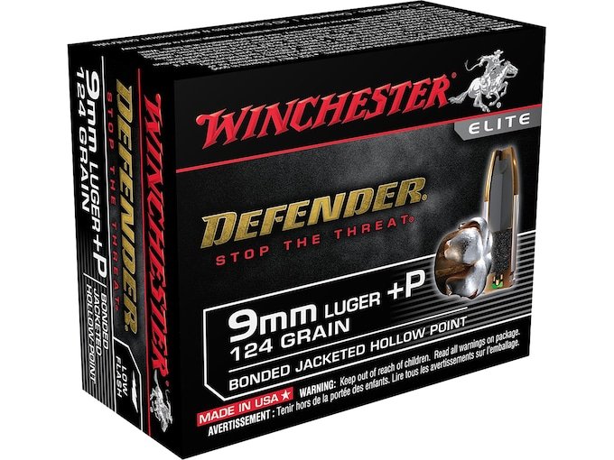 Winchester Defender 9mm Luger +P 124gr PDX1 JHP 200rd